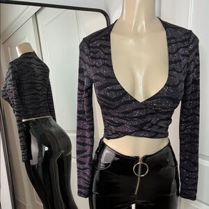 Black and Silver Women's Top